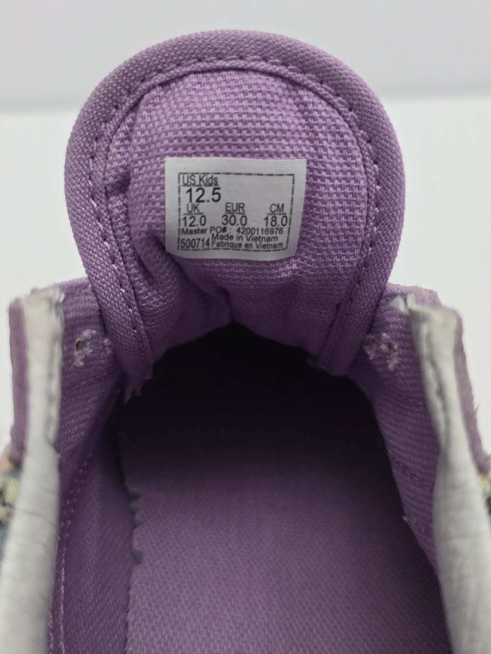 Vans Kids Lavender Unicorn Low-Top Sneakers with White Stripe - Picture 2 of 8